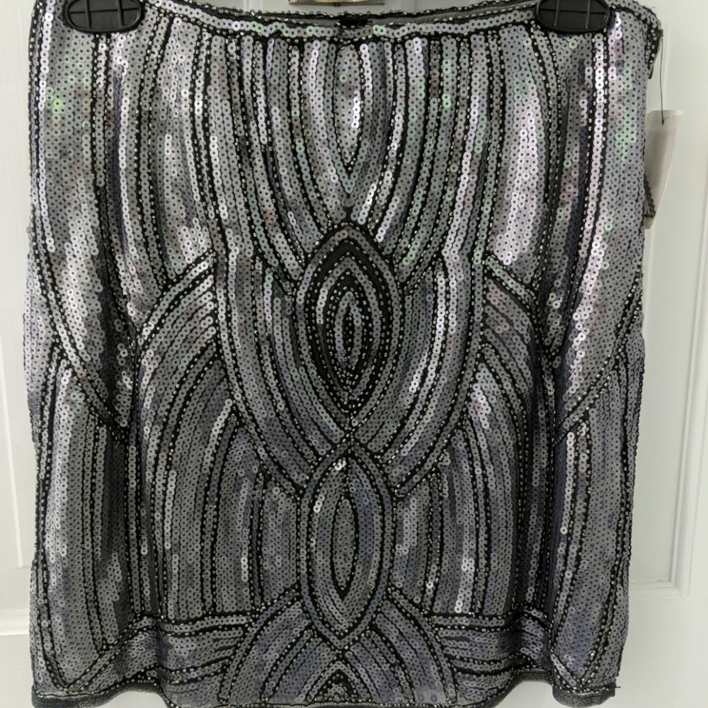 Design lab silver sequence mini skirt.